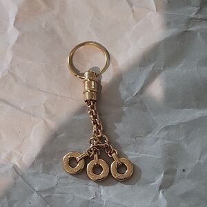 Gold Keychain with Logo Charms